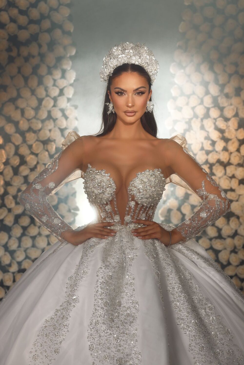 Ethereal Royalty Crystal Wedding Gown