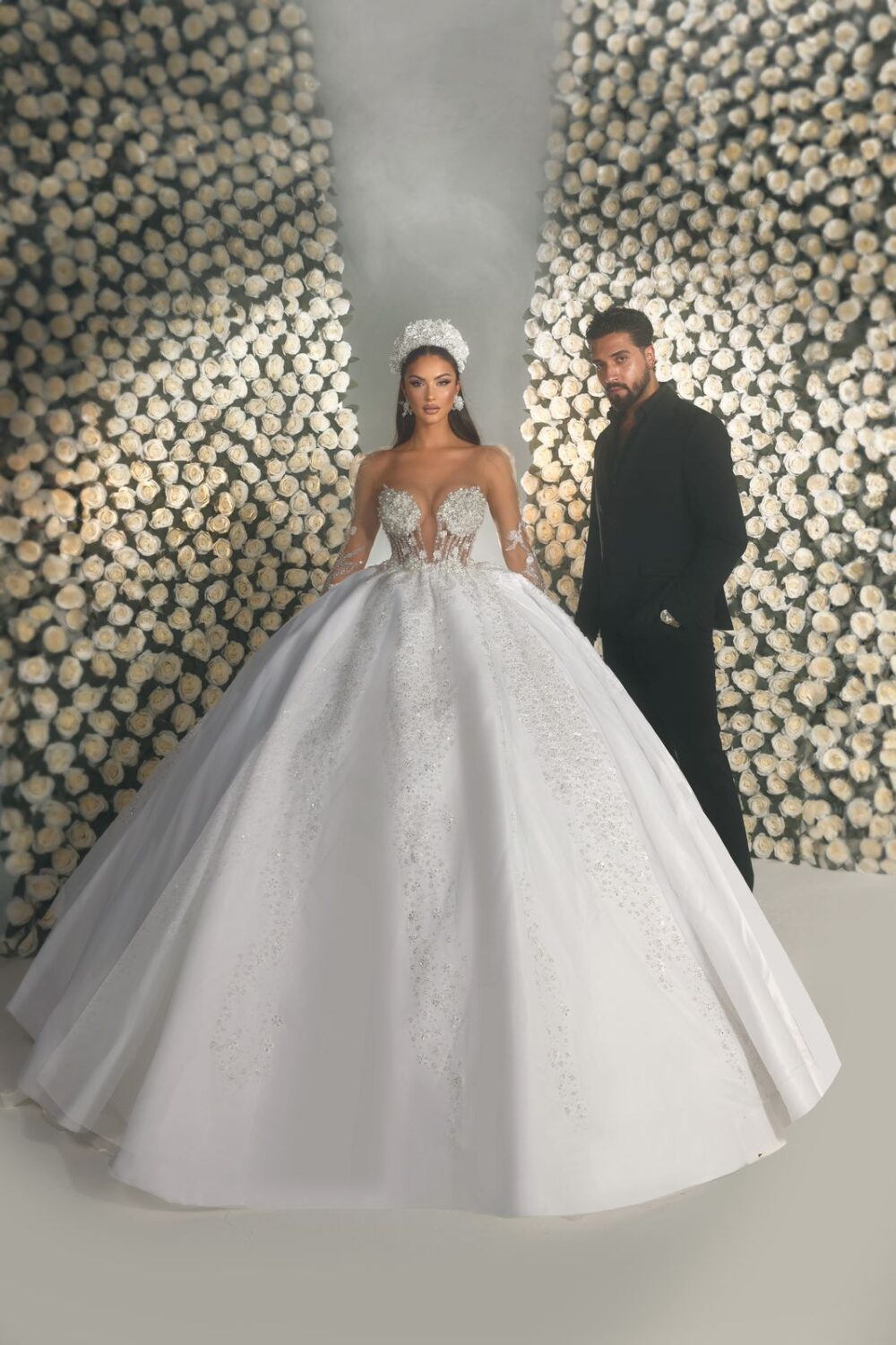 Ethereal Royalty Crystal Wedding Gown - Image 2