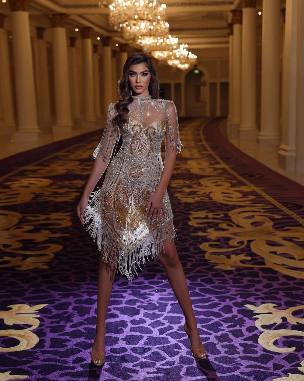 Luxe Golden Crystal Fringe Mini