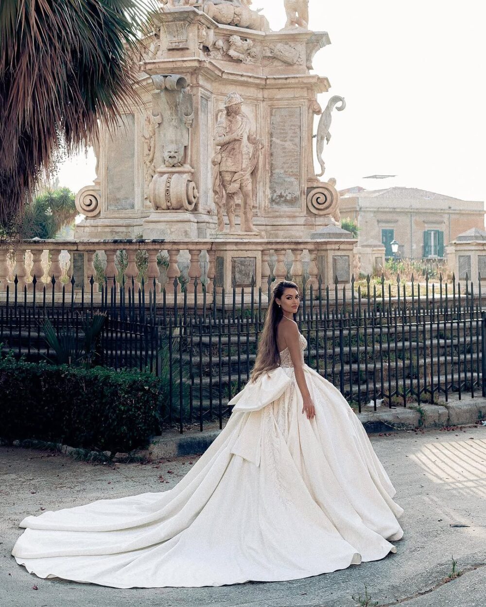 Regal Elegance Bow-Back Ball Gown