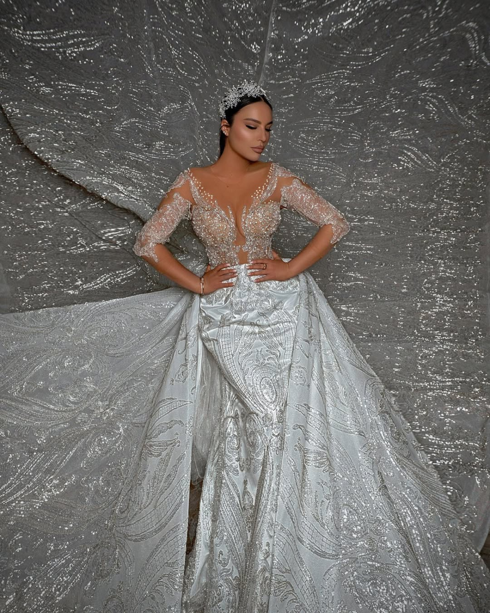 Royal Elegance Embellished Wedding Gown - Image 2